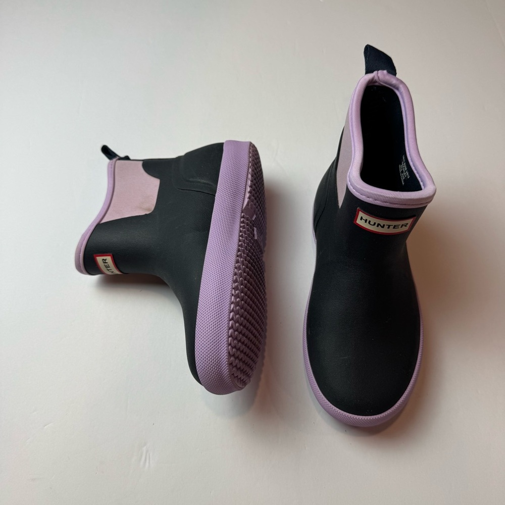 Hunter Navy & Purple Chelsea Rainboots